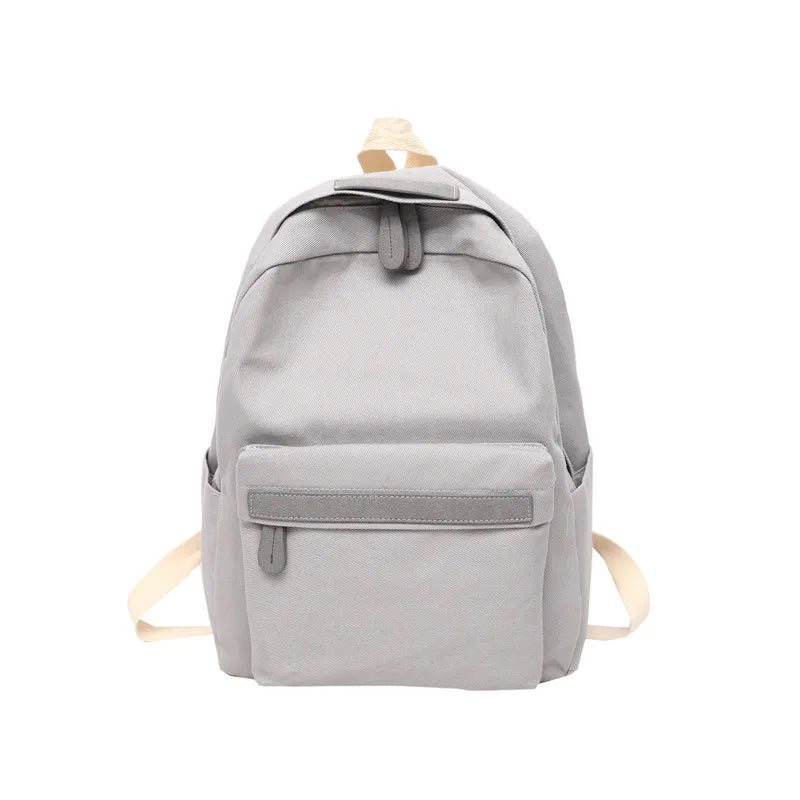 New Teenager Canvas Backpack Gril Boy Schoolbag Softback Solid Color Casual Soft Handle mochilas mujer Escolar rucksack
