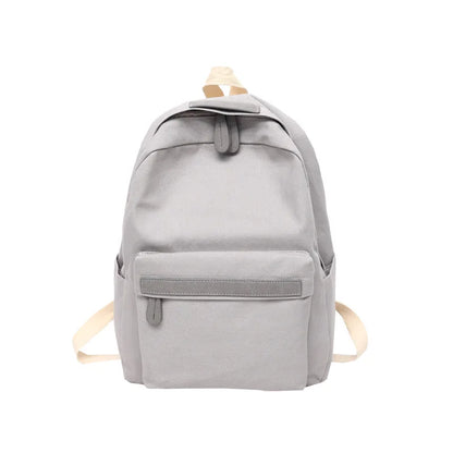 New Teenager Canvas Backpack Gril Boy Schoolbag Softback Solid Color Casual Soft Handle mochilas mujer Escolar rucksack