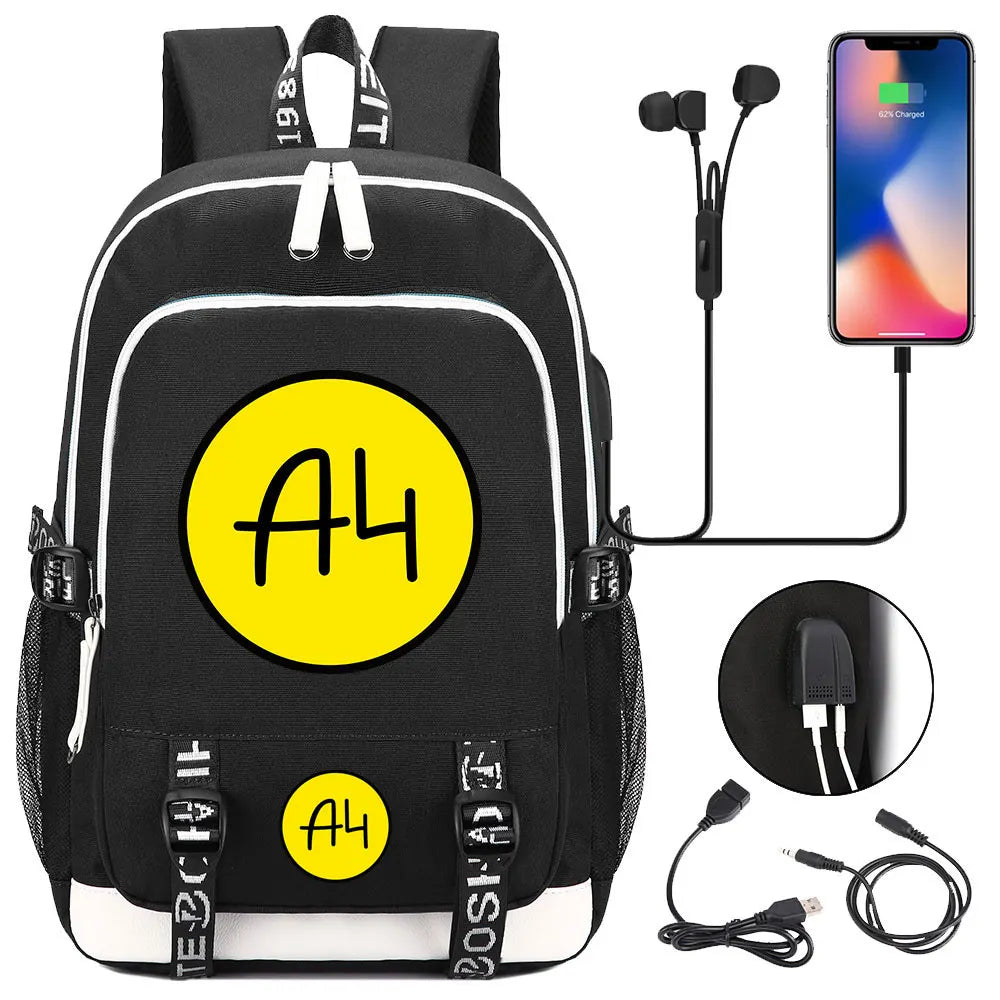 New Teenager USB Charging Laptop Backpack - Thumbnail 4