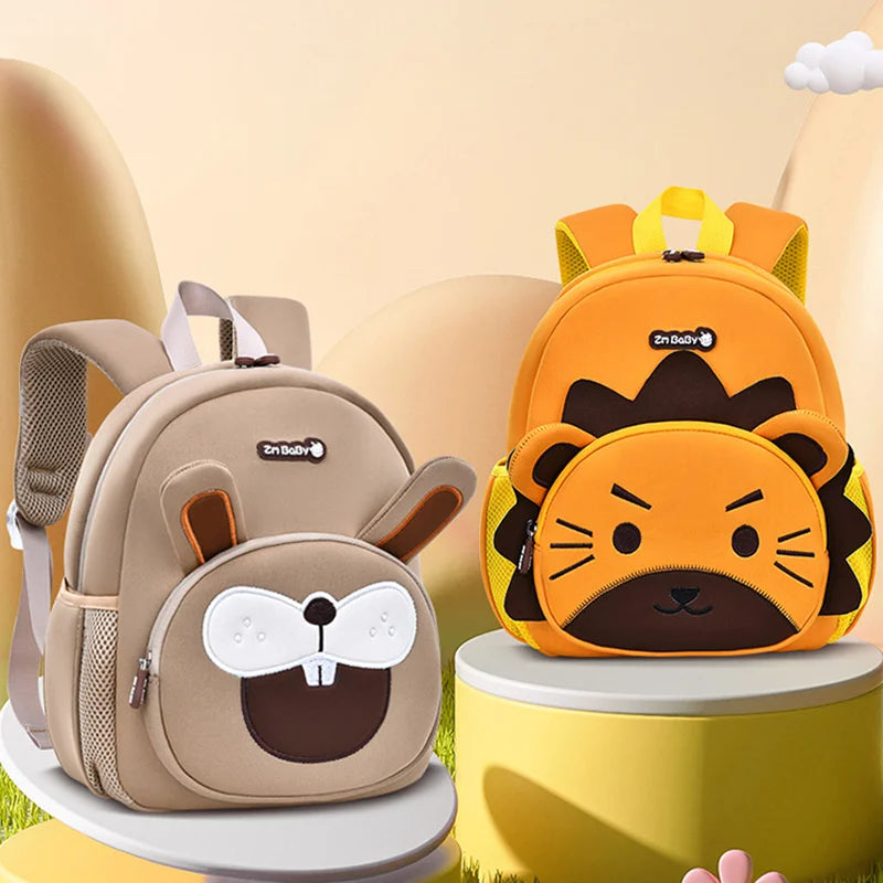 New Toddler Boys School Bags Cute Lion Rabbit Backpack for 1-3-5 Years Old Kids Bag for Girls Kawaii Schoolbag Mochila Infantil