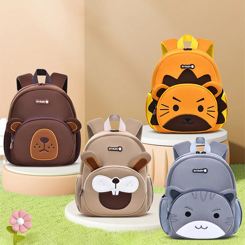 New Toddler Boys School Bags Cute Lion Rabbit Backpack for 1-3-5 Years Old Kids Bag for Girls Kawaii Schoolbag Mochila Infantil