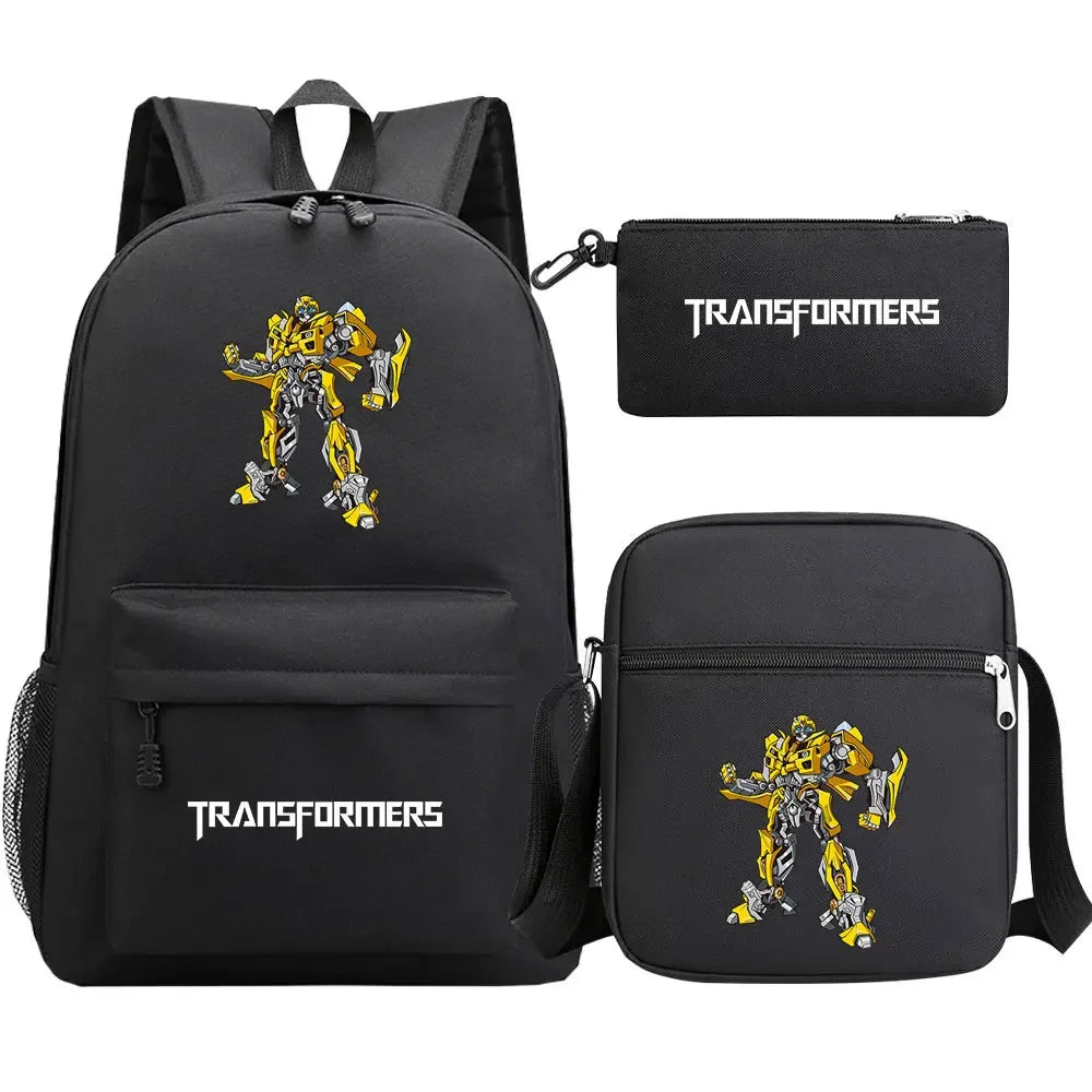 New Transformers 3Pcs Boy Girl Kids School Book Bags Travel Backpack Shoulder  Bag Pen Bags For Men Women