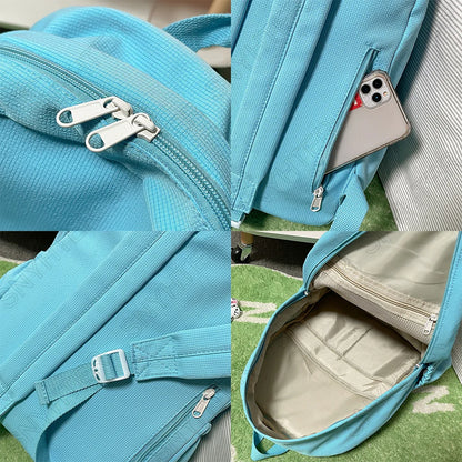New Travel Women Kawaii Solid Color Book Bag Fashion Ladies Student Backpack Cool Girl College Bags Female Laptop Cute Backpacks