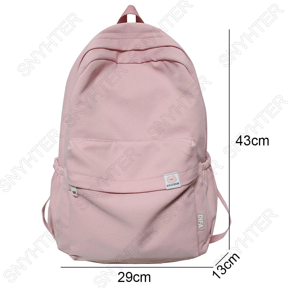 New Travel Women Kawaii Solid Color Book Bag Fashion Ladies Student Backpack Cool Girl College Bags Female Laptop Cute Backpacks