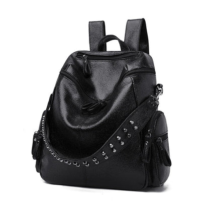 New Trend Women Backpack Rivet PU Leather Ladies Backpacks Shoulder Bags Teenage Girl School Bags Mochilas Rucksacks Backbag