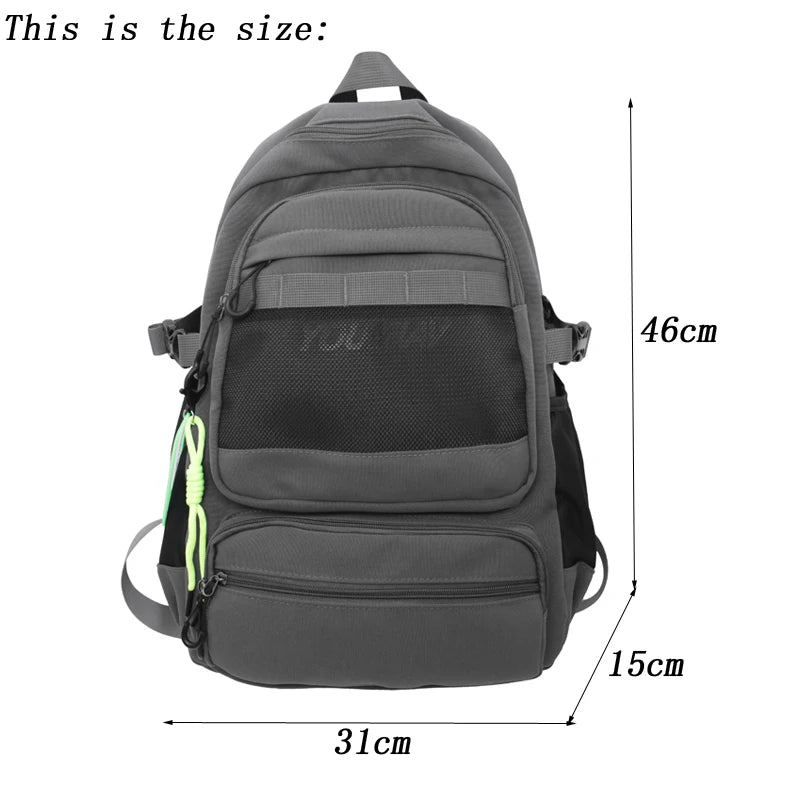 New Trendy Female Backpack Unisex Laptop College Backpack Fashion Nylon Teenage Boy Girl School Bag Multi Pocket Women Backpack