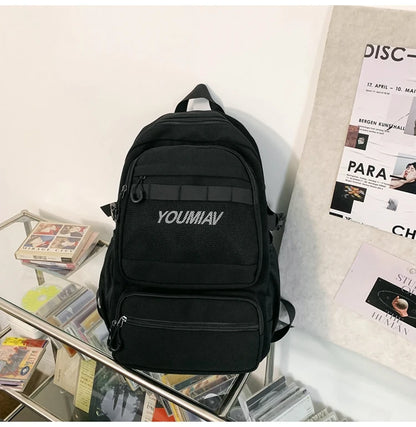 New Trendy Female Backpack Unisex Laptop College Backpack Fashion Nylon Teenage Boy Girl School Bag Multi Pocket Women Backpack