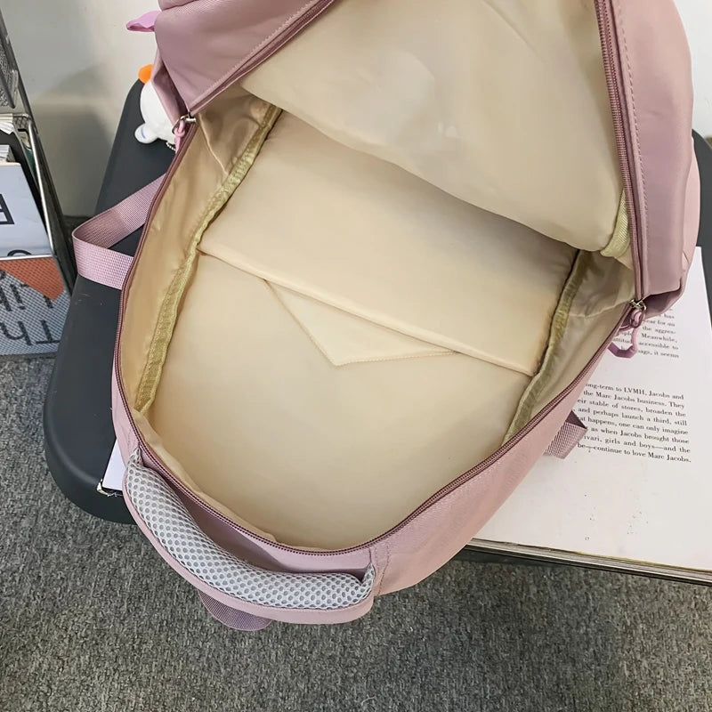 New Trendy Female High Capacity Travel College Backpack Women Laptop School Bag Fashion Girl Book Packet Lady Leisure Kawaii Bag