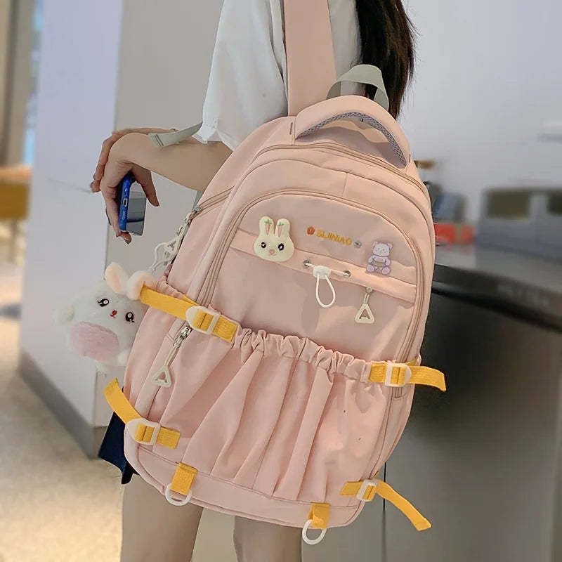 New Trendy Women Waterproof Laptop High Capacity School Bags Female Fashion College Backpack Cool Lady Cute Girl Travel Book Bag