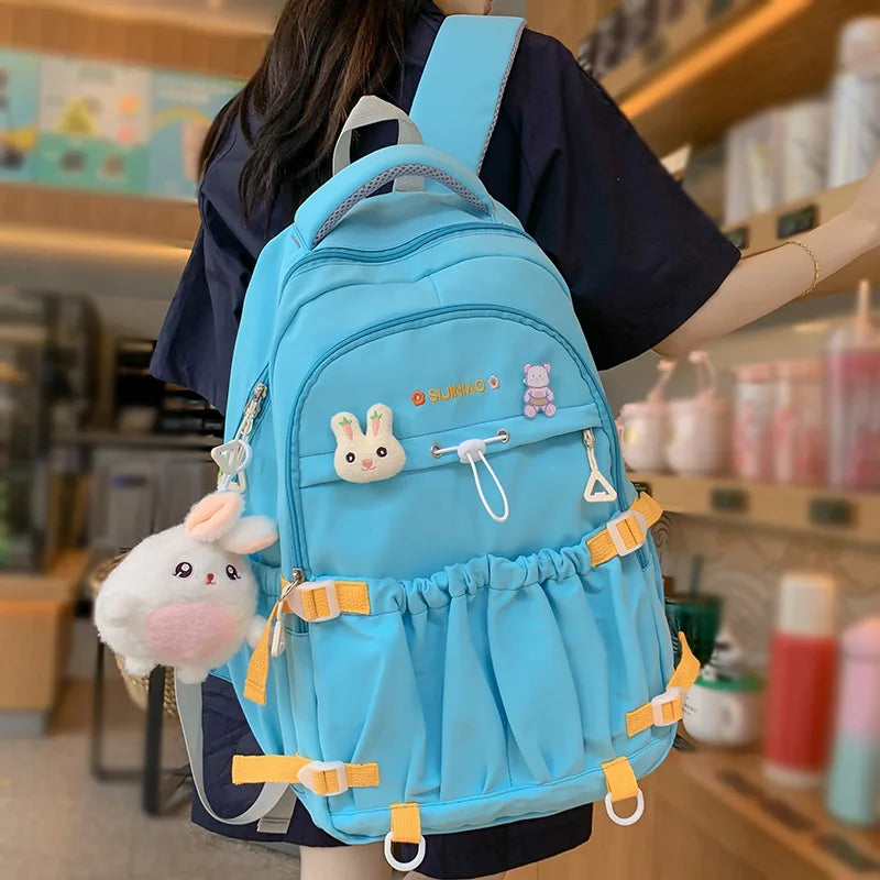 New Trendy Women Waterproof Laptop High Capacity School Bags Female Fashion College Backpack Cool Lady Cute Girl Travel Book Bag