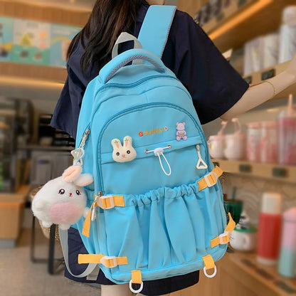 New Trendy Women Waterproof Laptop High Capacity School Bags Female Fashion College Backpack Cool Lady Cute Girl Travel Book Bag