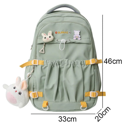 New Trendy Women Waterproof Laptop High Capacity School Bags Female Fashion College Backpack Cool Lady Cute Girl Travel Book Bag