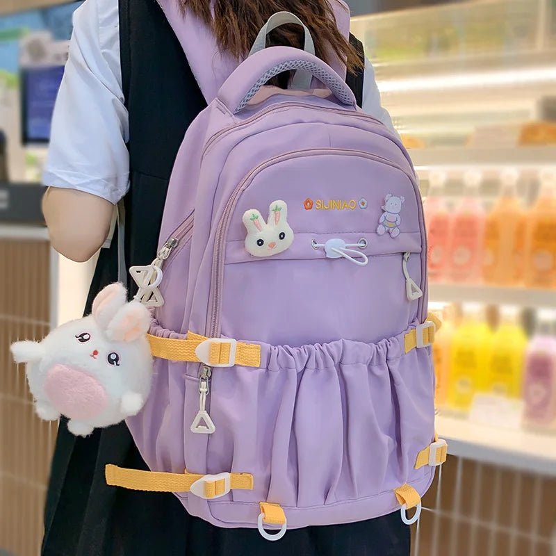 New Trendy Women Waterproof Laptop High Capacity School Bags Female Fashion College Backpack Cool Lady Cute Girl Travel Book Bag