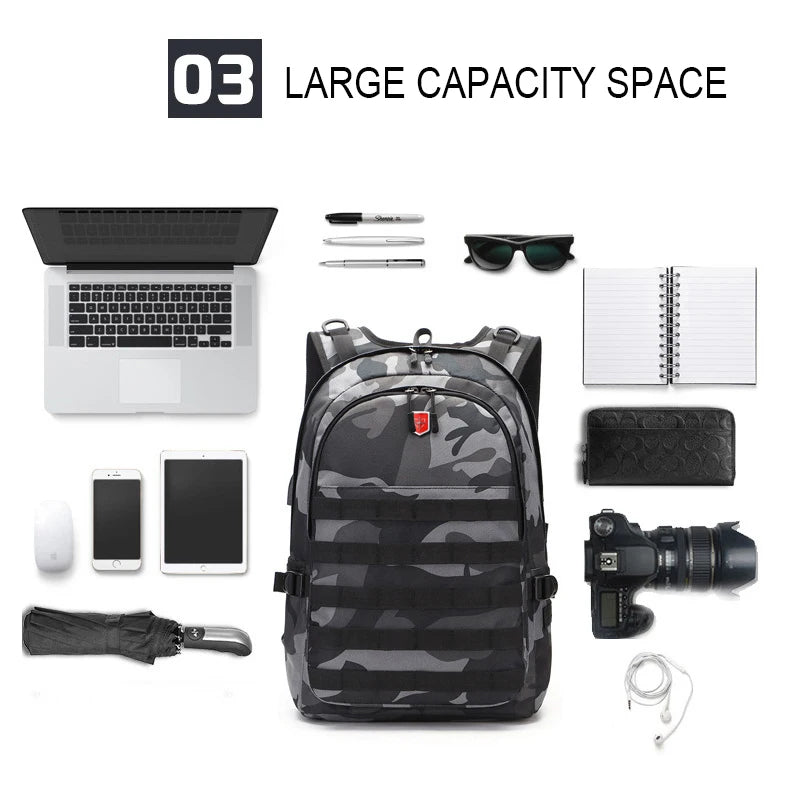 New USB Charging Men Backpack 15.6 Inch laptop Bag Multi-functional School Bags level 3 Backpacks Oxford Travel bagpack mochila