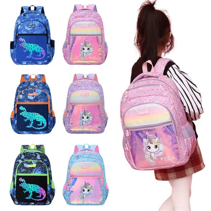 New Unicorn Dinosaur Backpack For Teen Boys and Girls Luminous School Bags Kids Satchels School Youth Bookbag Mochila Escolar