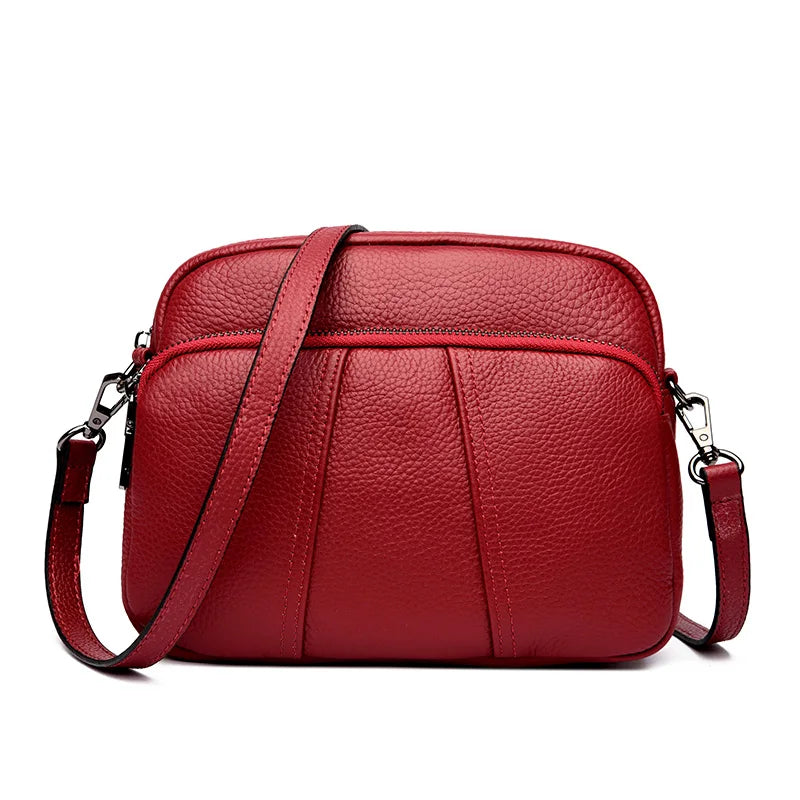 New Vintage Crossbody Cowhide Cell Phone Shoulder Bag Genuine Leather Messenger Bags Fashion Daily Use For Women Wallet HandBags
