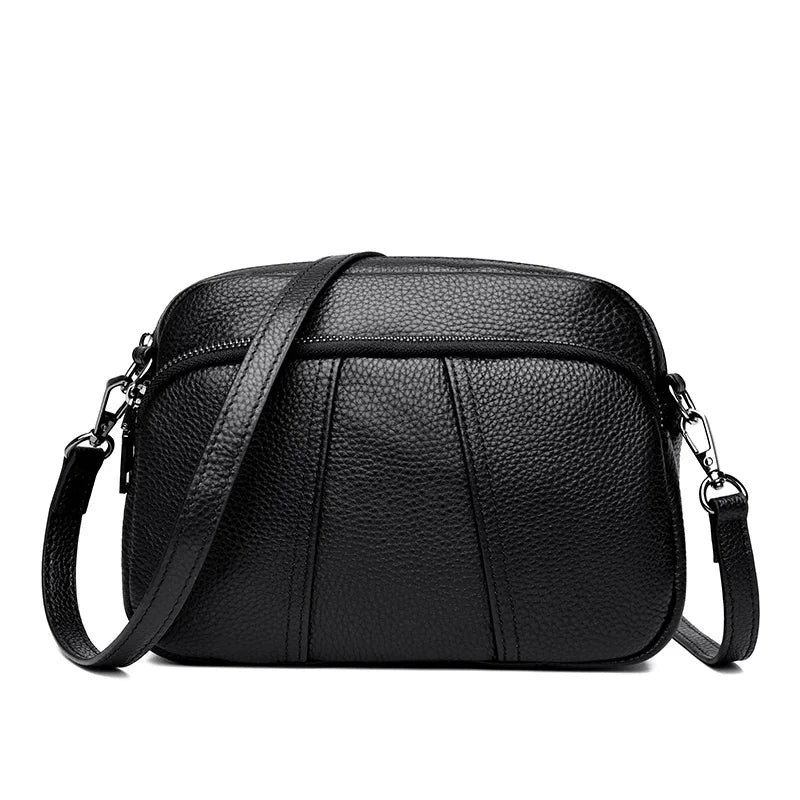 New Vintage Crossbody Cowhide Cell Phone Shoulder Bag Genuine Leather Messenger Bags Fashion Daily Use For Women Wallet HandBags