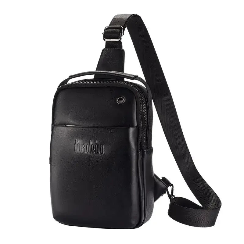 New Vintage MEN'S chest fashion leather messenger large capacity male crossbody casual sling bag