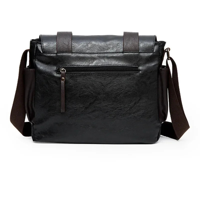New Vintage Men Shoulder Large Capacity Male Crossbody Messenger Bags Fashion PU Leather Travel Envelope Briefcase