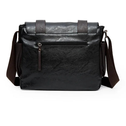 New Vintage Men Shoulder Large Capacity Male Crossbody Messenger Bags Fashion PU Leather Travel Envelope Briefcase