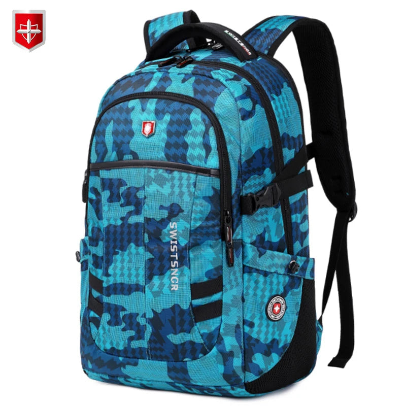 New Waterproof 17.3 Inch Laptop Backpack Men USB Charging Swiss Backpack Travel Women Rucksack Male Vintage School Bag Mochila
