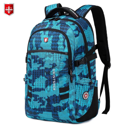 New Waterproof 17.3 Inch Laptop Backpack Men USB Charging Swiss Backpack Travel Women Rucksack Male Vintage School Bag Mochila