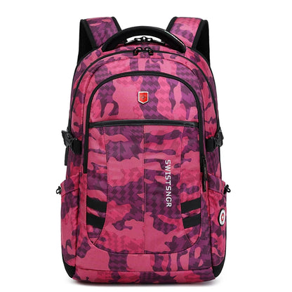 New Waterproof 17.3 Inch Laptop Backpack Men USB Charging Swiss Backpack Travel Women Rucksack Male Vintage School Bag Mochila