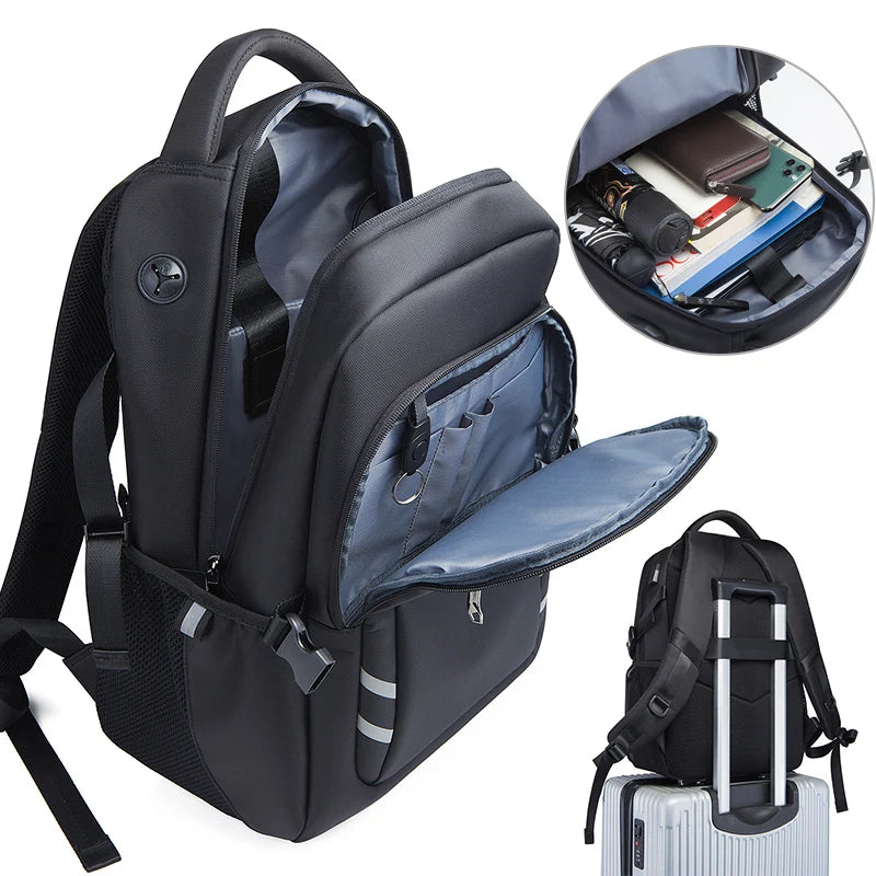 New Waterproof Business Backpack Men 15.6 Inch Laptop Backpacks Anti-Theft USB Charging School Bag Travel Backpack Male Mochila