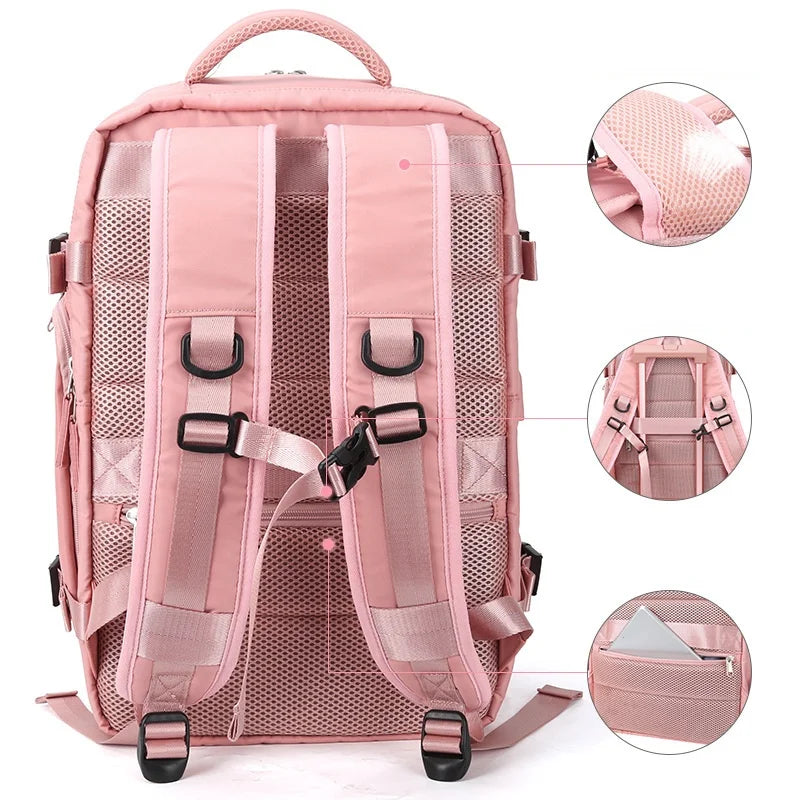 New Waterproof Women Travel Backpack High Quality Multifunction 15.6 Inch Business Laptop Backpacks WIth Independent Shoe Bag