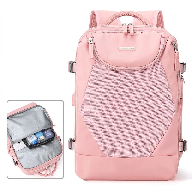 New Waterproof Women Travel Backpack High Quality Multifunction 15.6 Inch Business Laptop Backpacks WIth Independent Shoe Bag