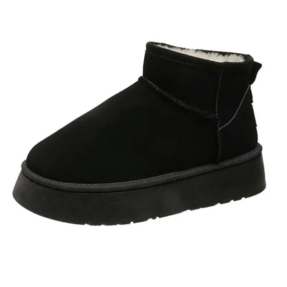 New Winter Women Short Plush Warm Snow Boots Flats Casual Shoes Suede Fur Chelsea Ankle Boots Platform Ladies Shoes Botas Mujer