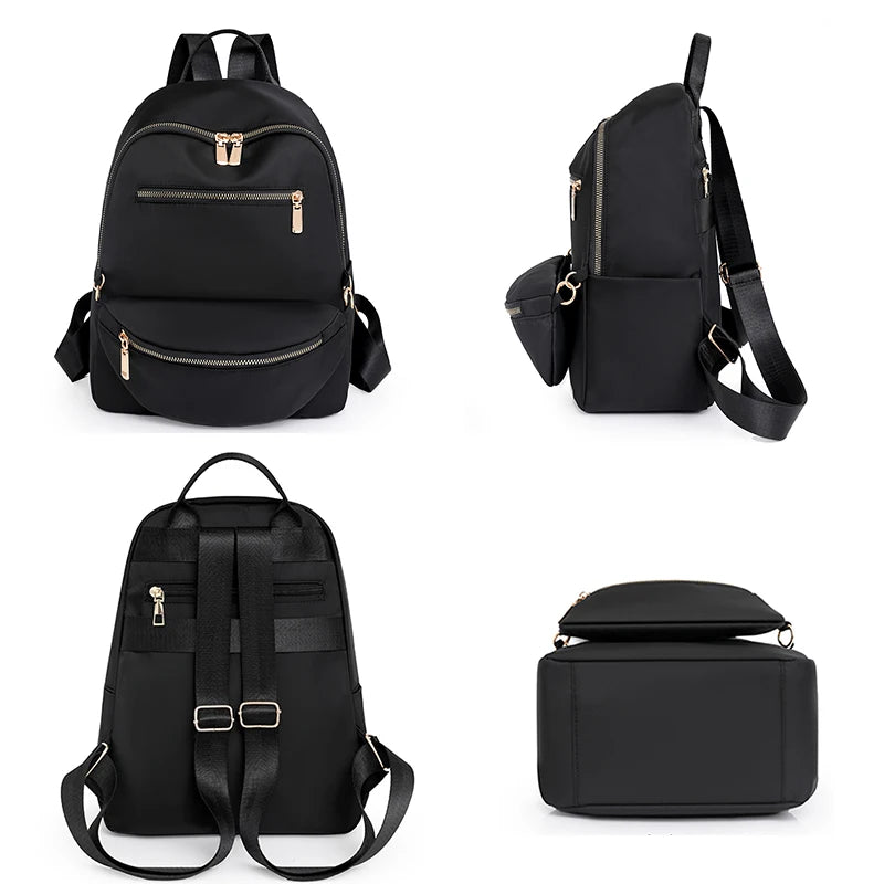 New Woman Backpacks Lady Nylon Backpacks with Detachable Storage Pocket Female 2 Pcs Set Travel Backpack Women Shoulder Bags