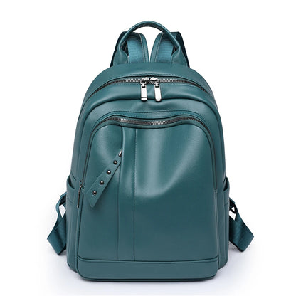 New Women Backpacks Solid Casual Travel Bagpack Fashion Pu Leather Rucksack School Bookbag High Quality Female Backpack Mochilas