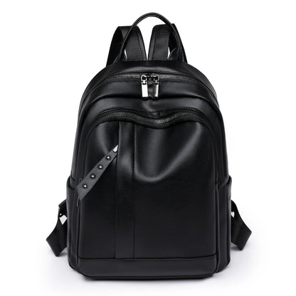 New Women Backpacks Solid Casual Travel Bagpack Fashion Pu Leather Rucksack School Bookbag High Quality Female Backpack Mochilas