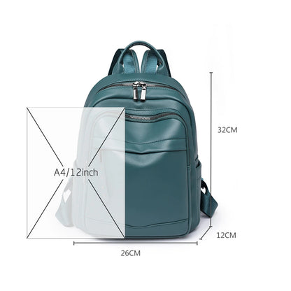 New Women Backpacks Solid Casual Travel Bagpack Fashion Pu Leather Rucksack School Bookbag High Quality Female Backpack Mochilas