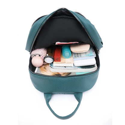 New Women Backpacks Solid Casual Travel Bagpack Fashion Pu Leather Rucksack School Bookbag High Quality Female Backpack Mochilas