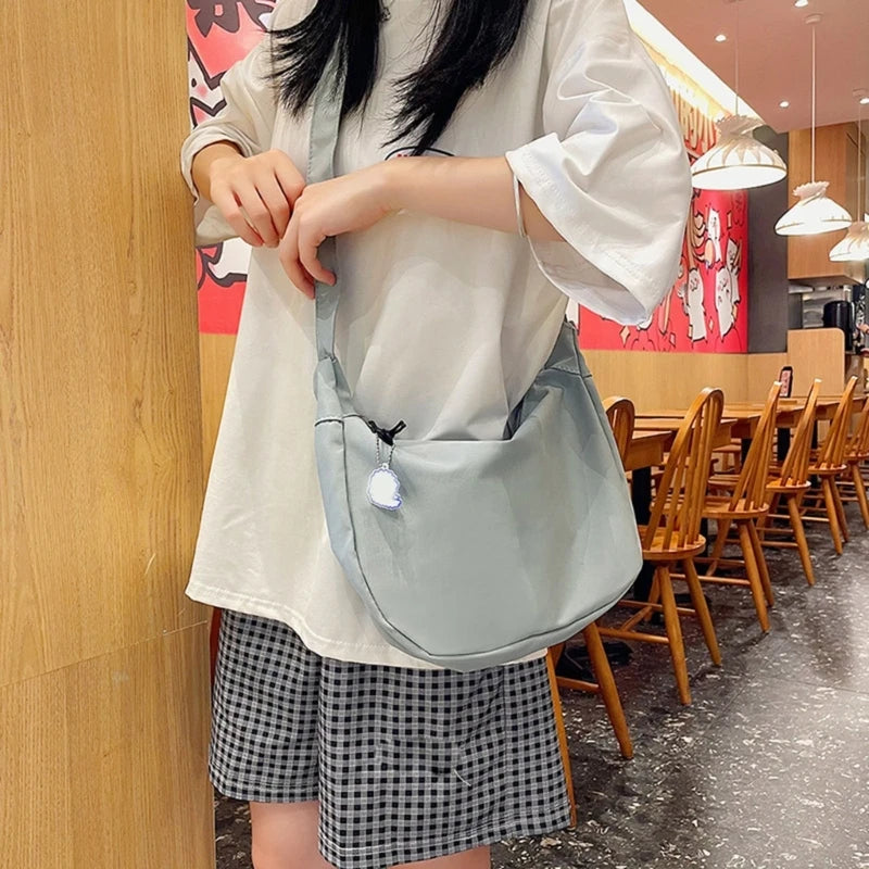 New Women Bags Japanese Harajuku Simple Shoulder Bag All-matching Solid Korean-Styleins Girl Messenger Bag Dating Crossbody Bags