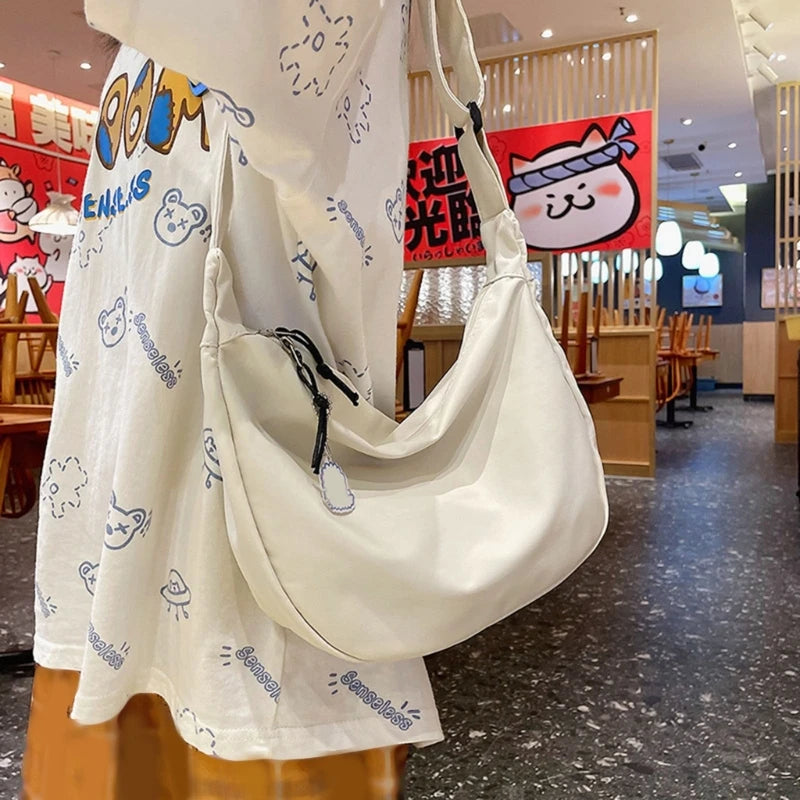 New Women Bags Japanese Harajuku Simple Shoulder Bag All-matching Solid Korean-Styleins Girl Messenger Bag Dating Crossbody Bags