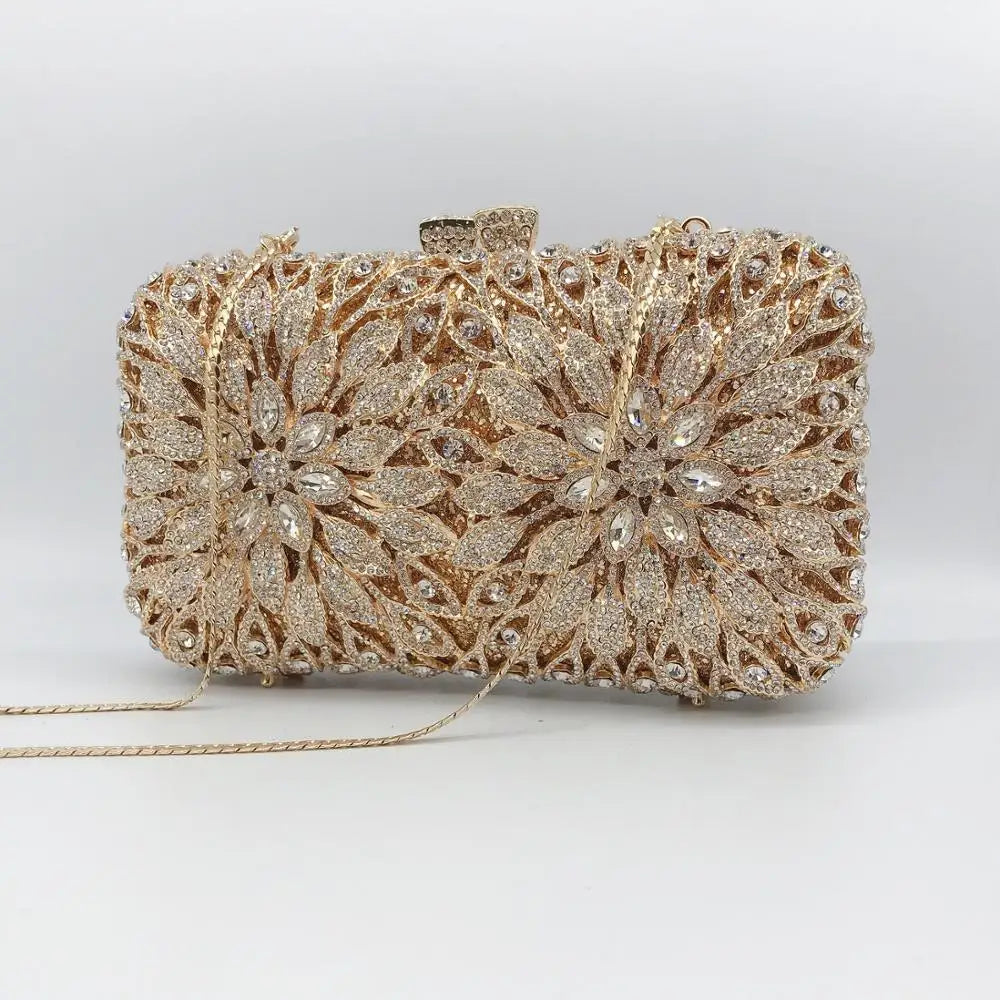 New Women Crystal Prom Clutch Purse Female Prom Purses Bridal Shoulder Bag Women's Handbags Rhinestone Evening Bags High Quality