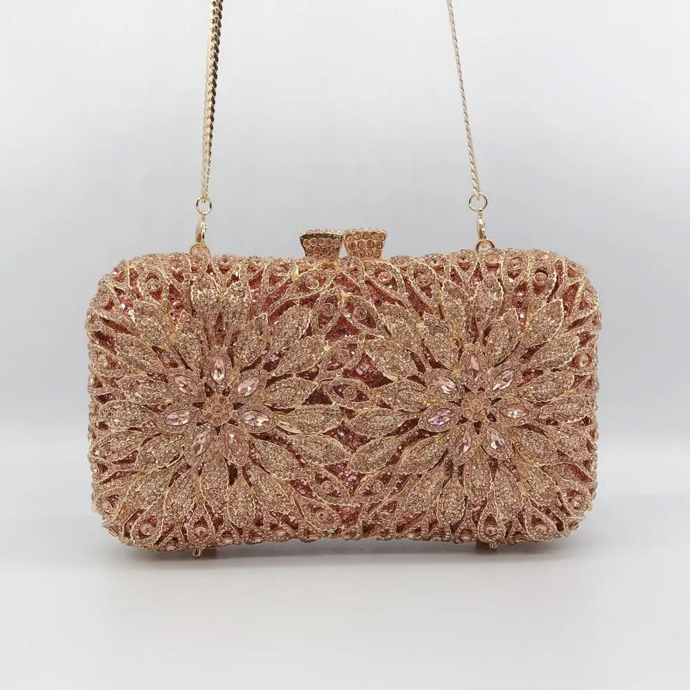 New Women Crystal Prom Clutch Purse Female Prom Purses Bridal Shoulder Bag Women's Handbags Rhinestone Evening Bags High Quality