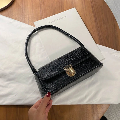 New Women Handbag Exquisite Retro PU-leather Shoulder Bag Stylish Underarm Bag Casual Solid Color Dating Shopping Fashion Bags