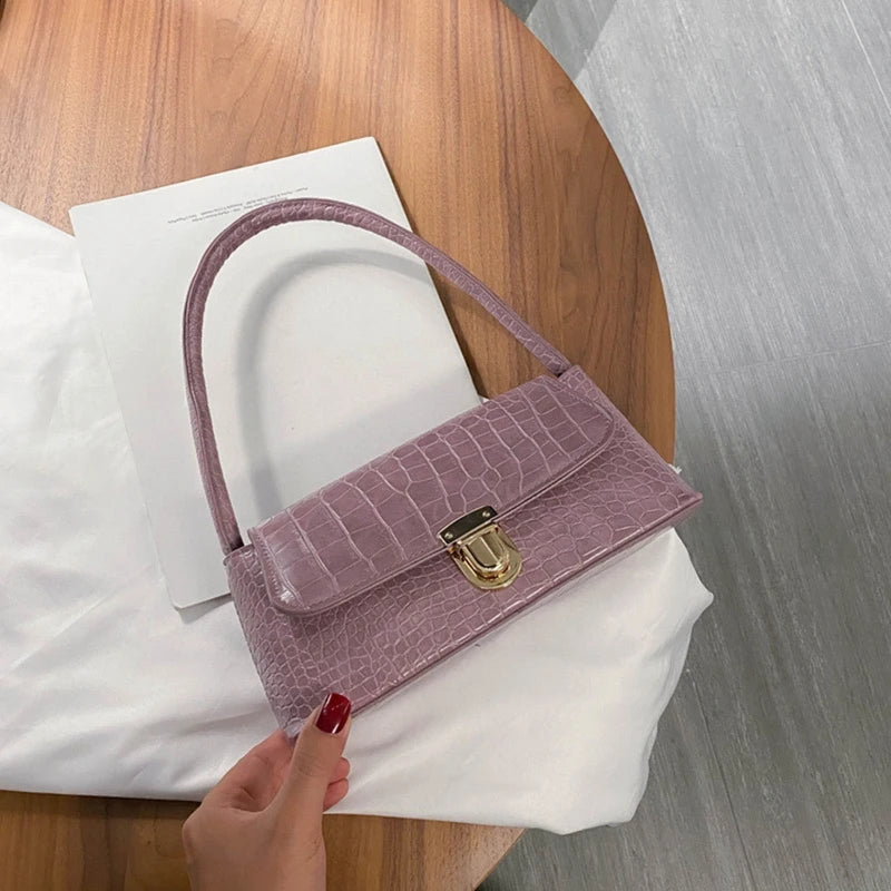 New Women Handbag Exquisite Retro PU-leather Shoulder Bag Stylish Underarm Bag Casual Solid Color Dating Shopping Fashion Bags