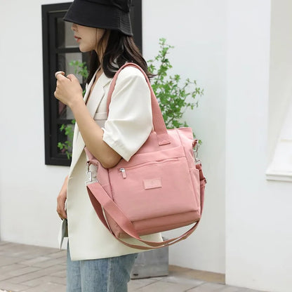 New Women Handbags Fashion Waterproof Oxford Tote Casual Nylon Shoulder Bag Mummy Large Capacity Canvas Top-handle Travel Bag