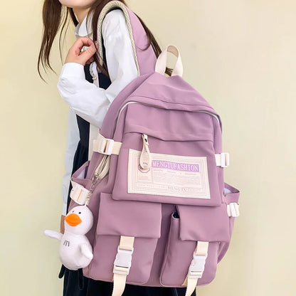New Women High Capacity Student Backpack Girl Travel Leisure School Bag Lady Nylon Book Fashion Female Laptop College Kawaii Bag