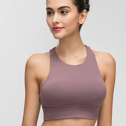 New Women High Collar Vest Sporty Top Bra