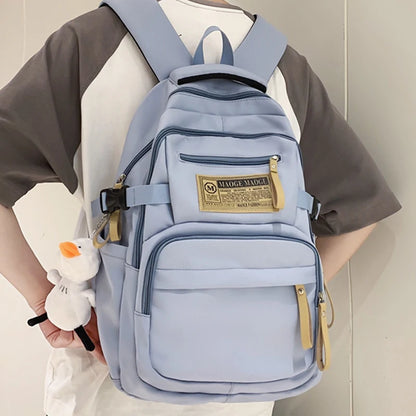 New Women Large Capacity Waterproof Nylon Backpack Female 2023 Multiple Pockets Travel Mochila Teenagers Girl College School Bag