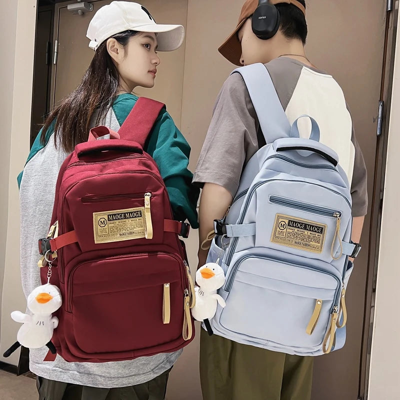 New Women Large Capacity Waterproof Nylon Backpack Female 2023 Multiple Pockets Travel Mochila Teenagers Girl College School Bag