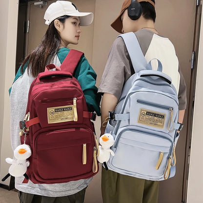 New Women Large Capacity Waterproof Nylon Backpack Female 2023 Multiple Pockets Travel Mochila Teenagers Girl College School Bag