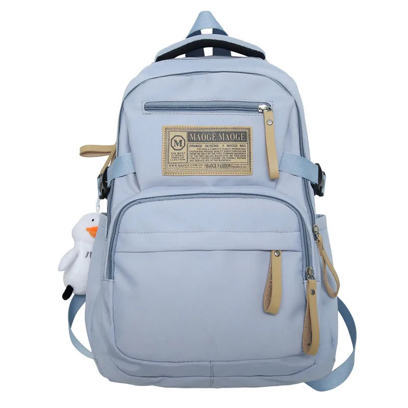 New Women Large Capacity Waterproof Nylon Backpack Female 2023 Multiple Pockets Travel Mochila Teenagers Girl College School Bag