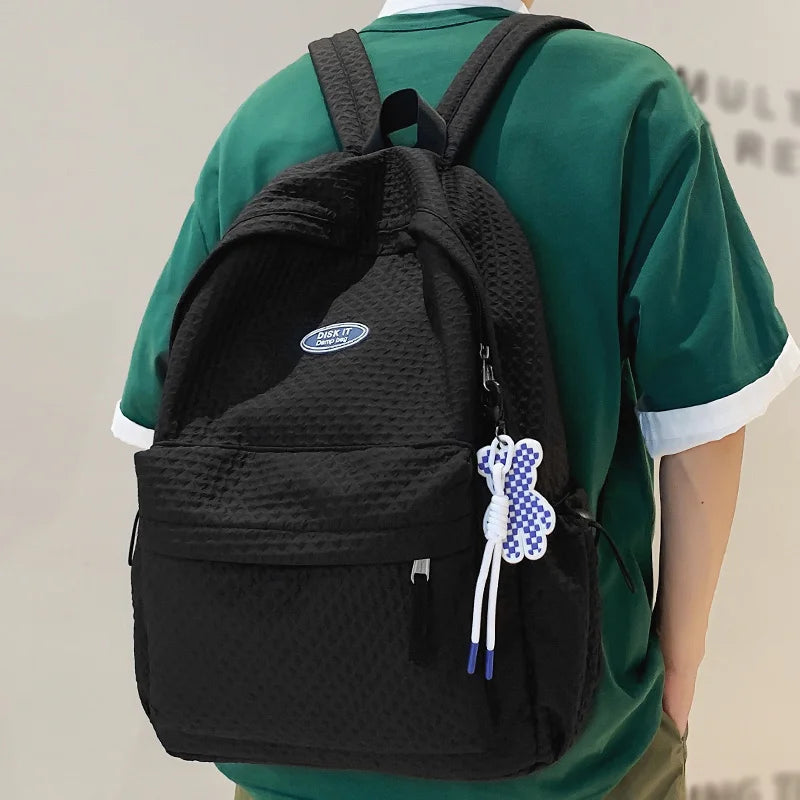 New Women Male Trendy Backpack Men Female Black Travel Book Bag Fashion Lady Laptop College Backpack Girl Boy Leisure School Bag